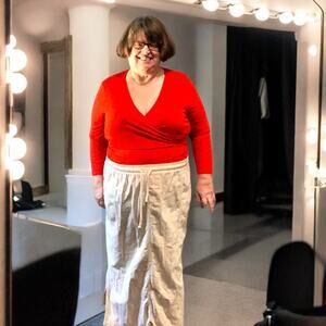 Vince Camuto Orange Wrap Blouse XL!